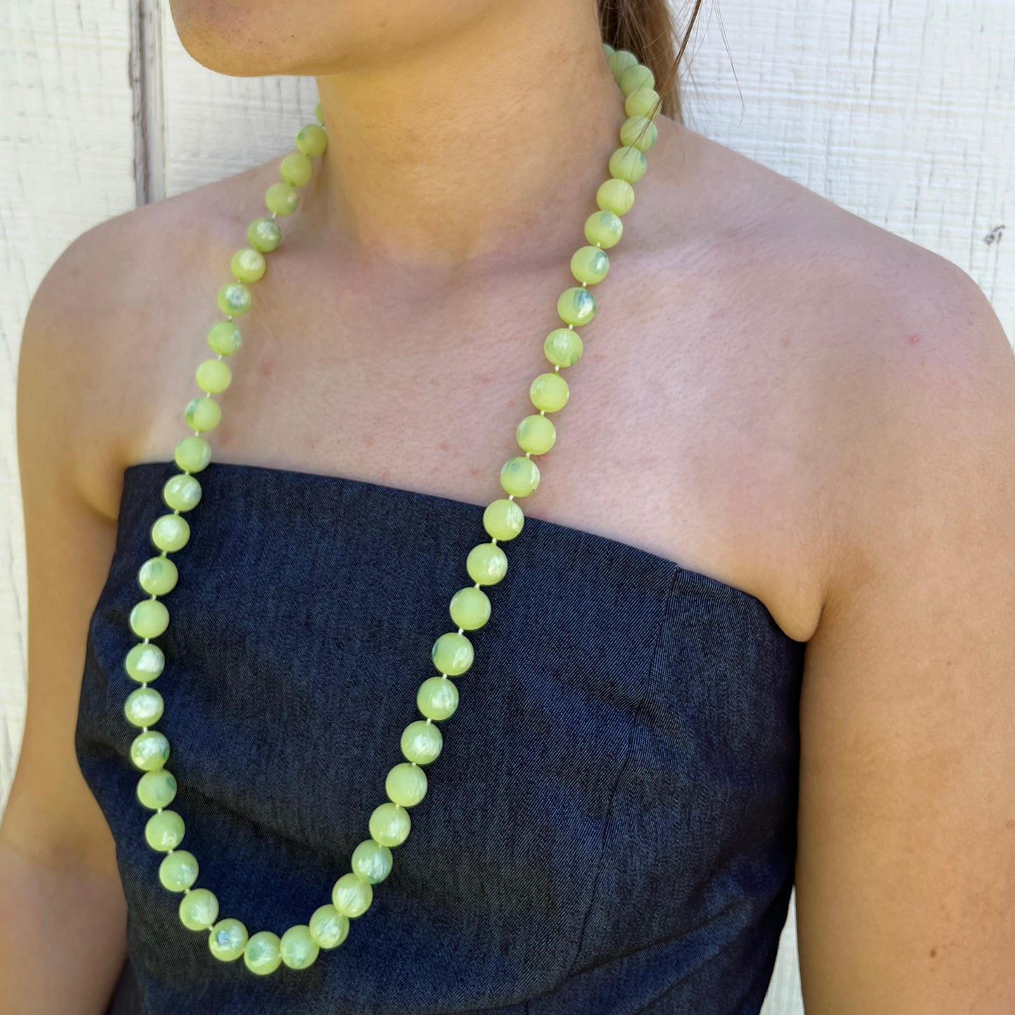 Marbled Green Vintage Necklace