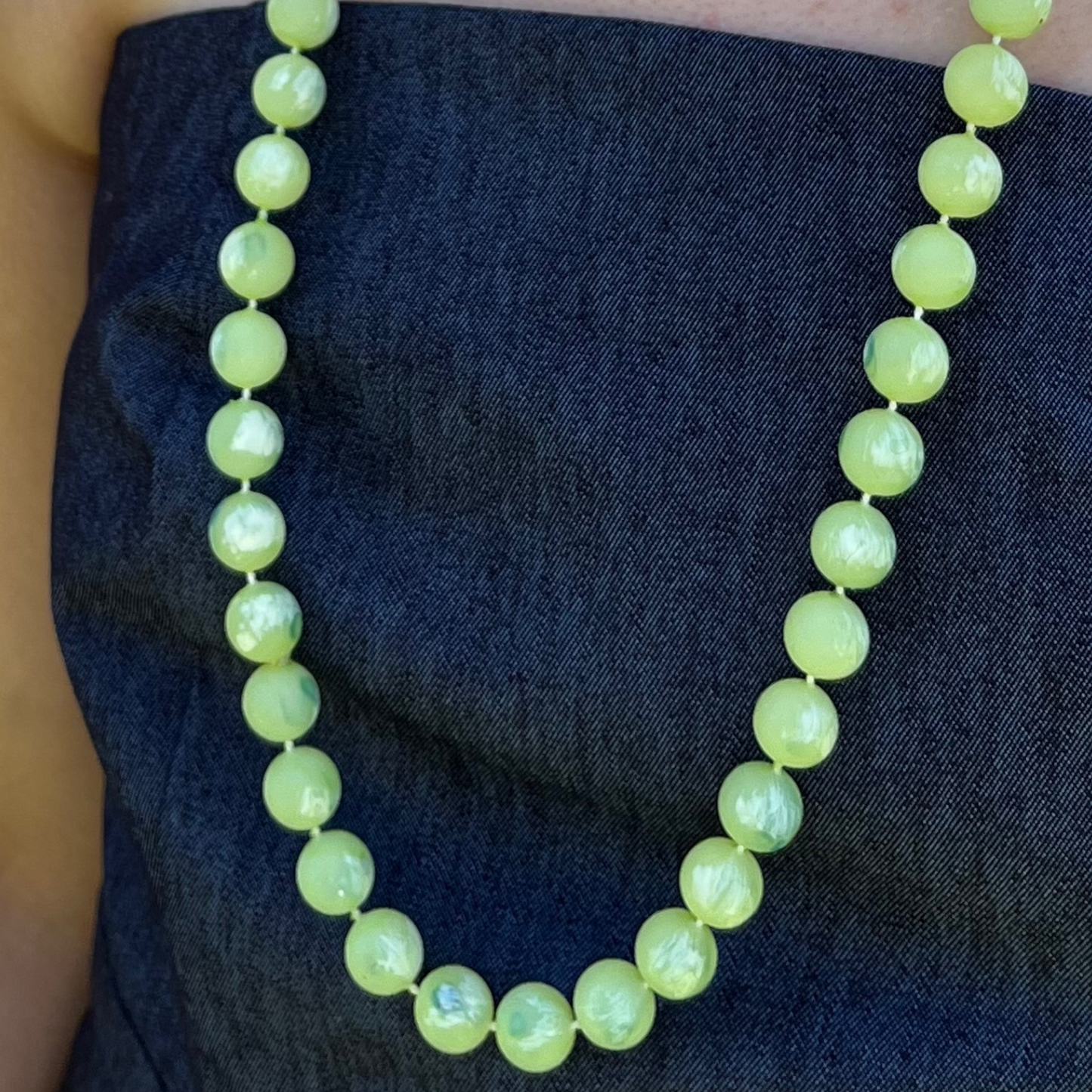 Marbled Green Vintage Necklace