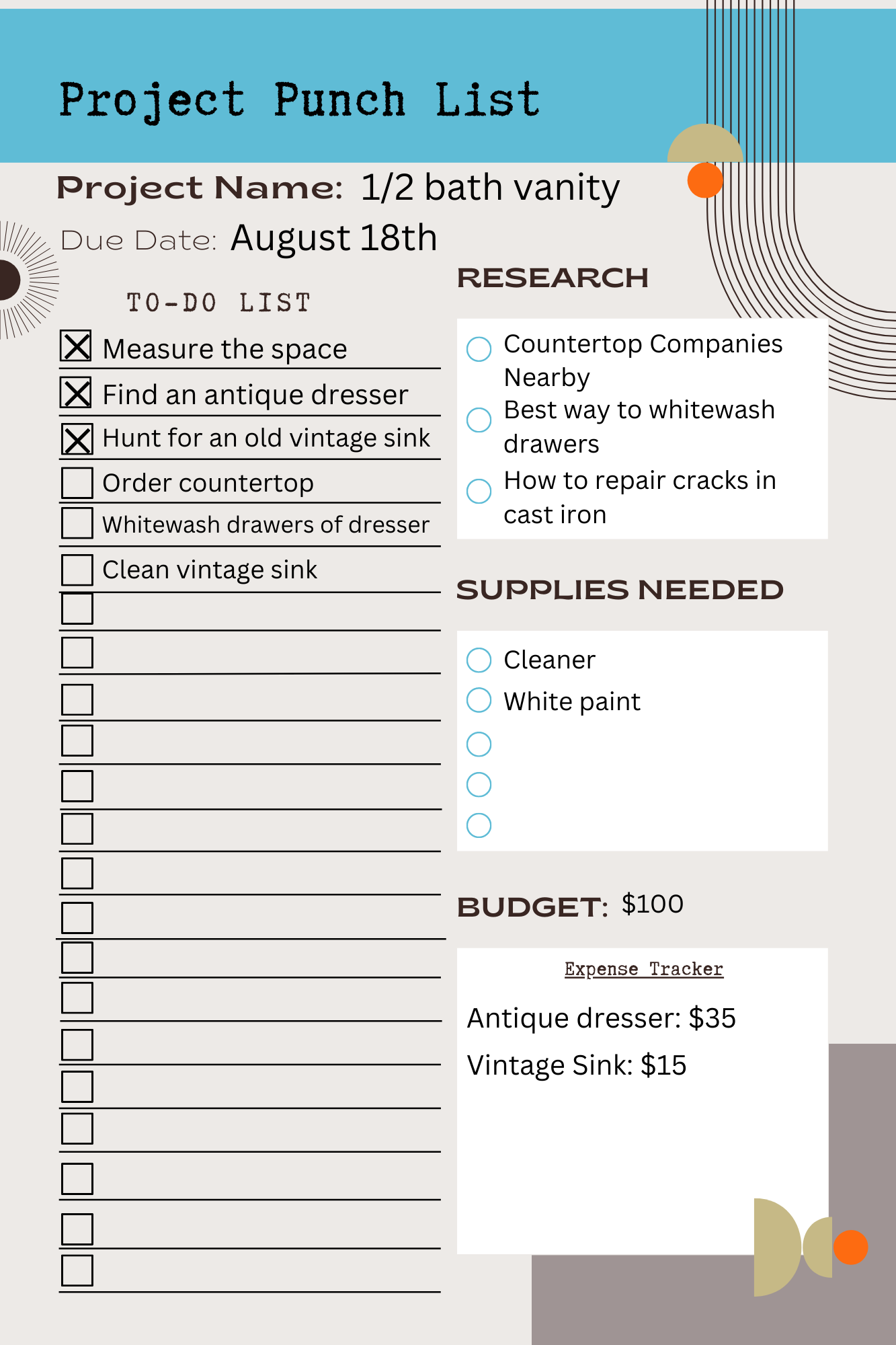 Projects Notebook